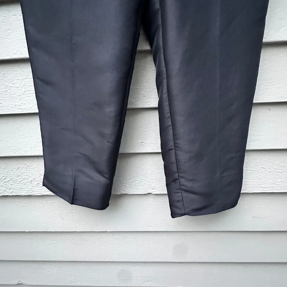 Valerie Stevens Petite Medium Black Vintage 100% Silk High Rise Tapered Pants